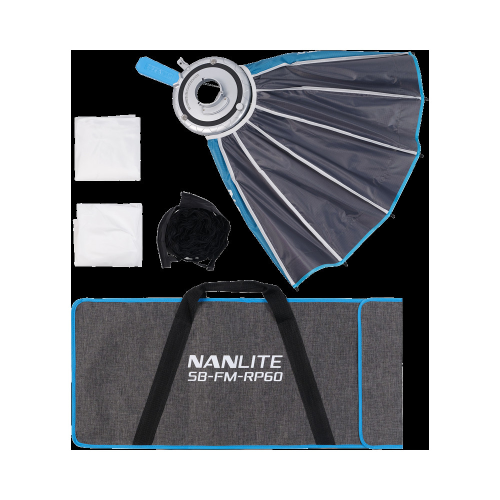 Produktbild för Nanlite Rapid 60 Parabolic Softbox SB-RP60 with Eggcrate for FM Mount