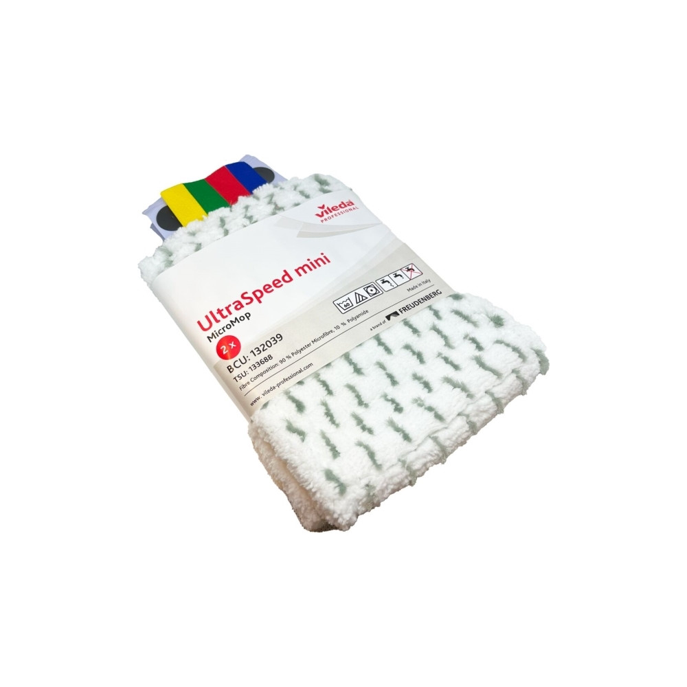 Produktbild för Mopp Vileda Ultraspeed Mini, vit, mikrofiber, 30 cm