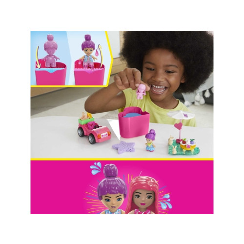 Mega Bloks MEGA Barbie Color Reveal Bilresa med cabriolet, Byggsats, 4...
