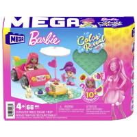 Produktbild för MEGA Barbie Color Reveal Bilresa med cabriolet, Byggsats, 4...