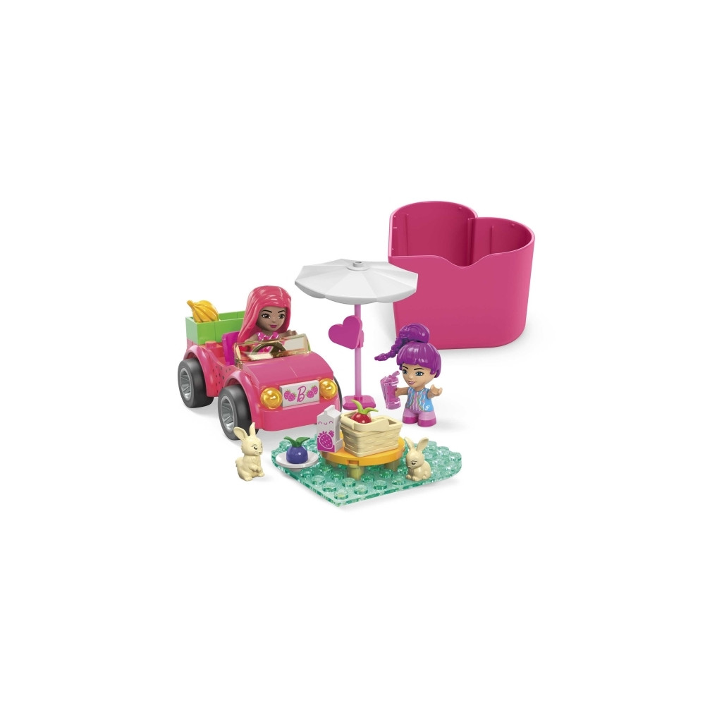 Produktbild för MEGA Barbie Color Reveal Bilresa med cabriolet, Byggsats, 4...