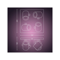 Produktbild för Philips Hue White and Color Ambiance Argenta - spotlight - LED-spotlight x 4 - GU10 - 4.2 W - 16 miljoner färger - 2000-6500 K - vit