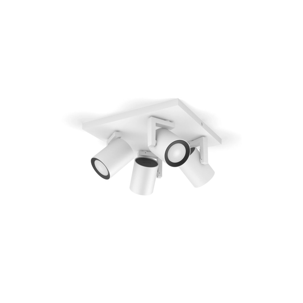 Produktbild för Philips Hue White and Color Ambiance Argenta - spotlight - LED-spotlight x 4 - GU10 - 4.2 W - 16 miljoner färger - 2000-6500 K - vit
