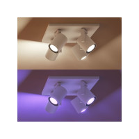 Produktbild för Philips Hue White and Color Ambiance Argenta - spotlight - LED-spotlight x 4 - GU10 - 4.2 W - 16 miljoner färger - 2000-6500 K - vit