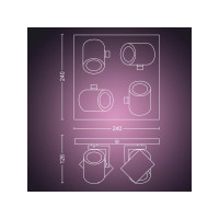Produktbild för Philips Hue White and Color Ambiance Argenta - spotlight - LED-spotlight x 4 - GU10 - 4.2 W - 16 miljoner färger - 2000-6500 K - vit