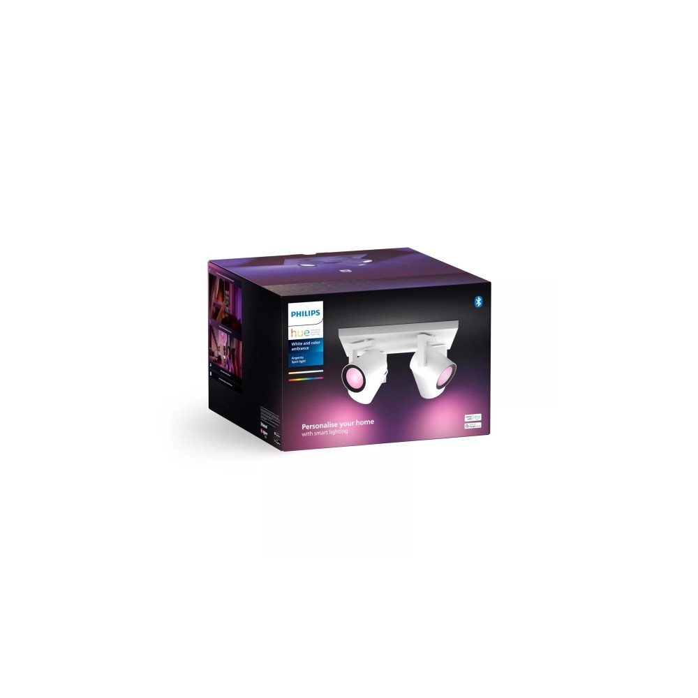 Produktbild för Philips Hue White and Color Ambiance Argenta - spotlight - LED-spotlight x 4 - GU10 - 4.2 W - 16 miljoner färger - 2000-6500 K - vit