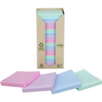 Produktbild för Post-it Recycled 654-1RPT - note - 76 x 76 mm - 1600 ark (16 x 100)