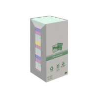 Produktbild för Post-it Recycled 654-1RPT - note - 76 x 76 mm - 1600 ark (16 x 100)