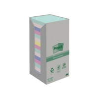 Produktbild för Post-it Recycled 654-1RPT - note - 76 x 76 mm - 1600 ark (16 x 100)