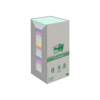 Produktbild för Post-it Recycled 654-1RPT - note - 76 x 76 mm - 1600 ark (16 x 100)