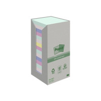 Produktbild för Post-it Recycled 654-1RPT - note - 76 x 76 mm - 1600 ark (16 x 100)
