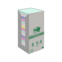 Produktbild för Post-it Recycled 654-1RPT - note - 76 x 76 mm - 1600 ark (16 x 100)