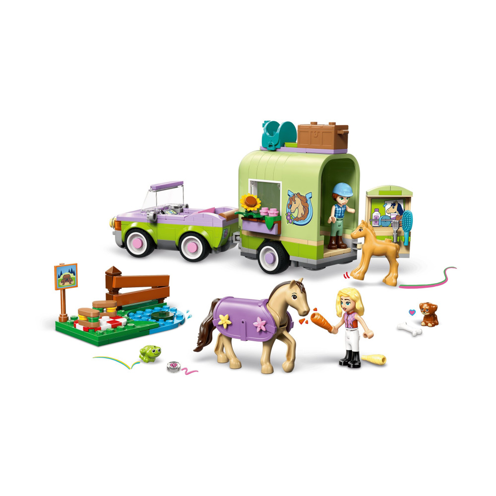 Produktbild för LEGO Friends 42695 - Häst & Fölet Transportående - byggsats