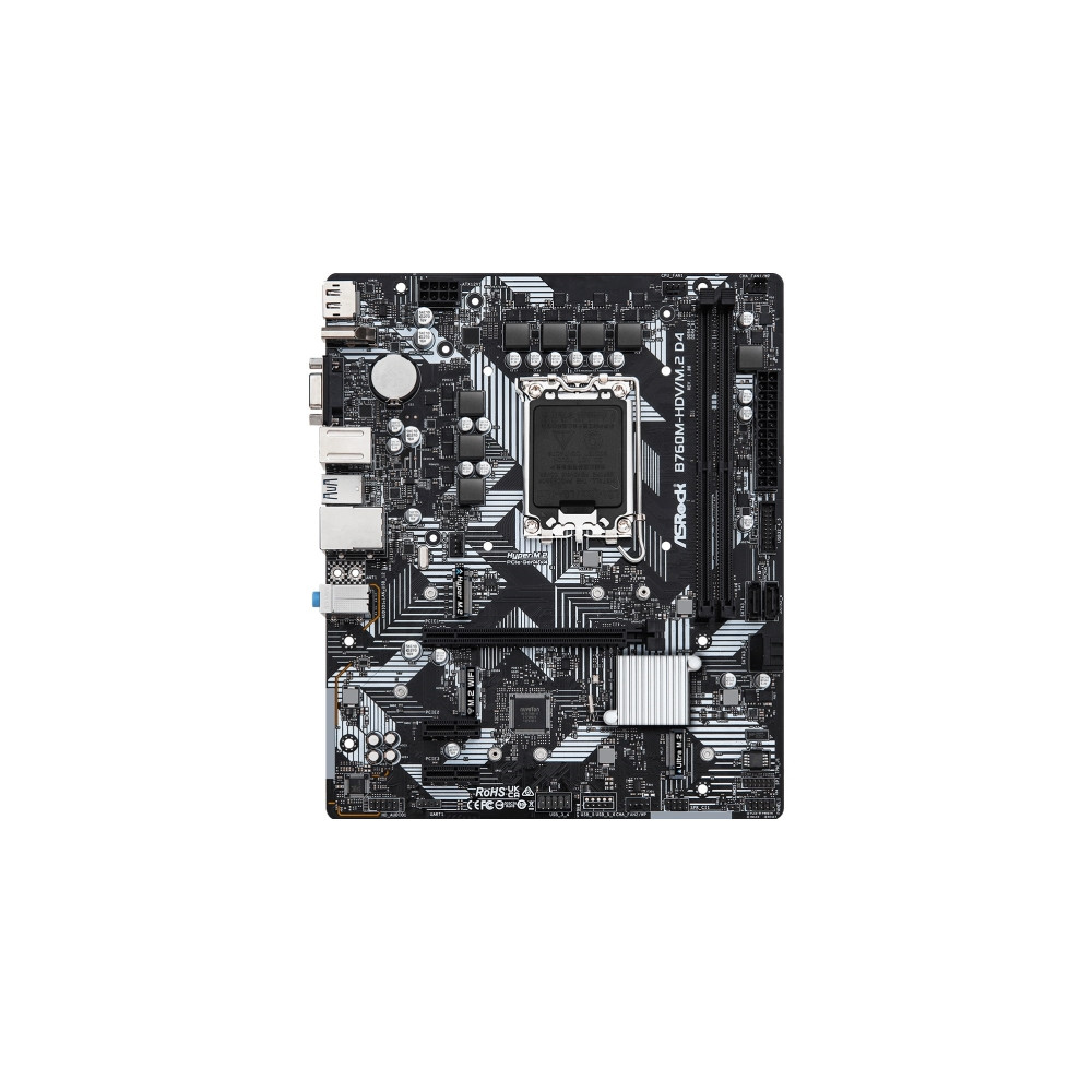 Produktbild för ASRock B760M-HDV/M.2 D4 - moderkort - micro ATX - LGA1700-uttag - B760