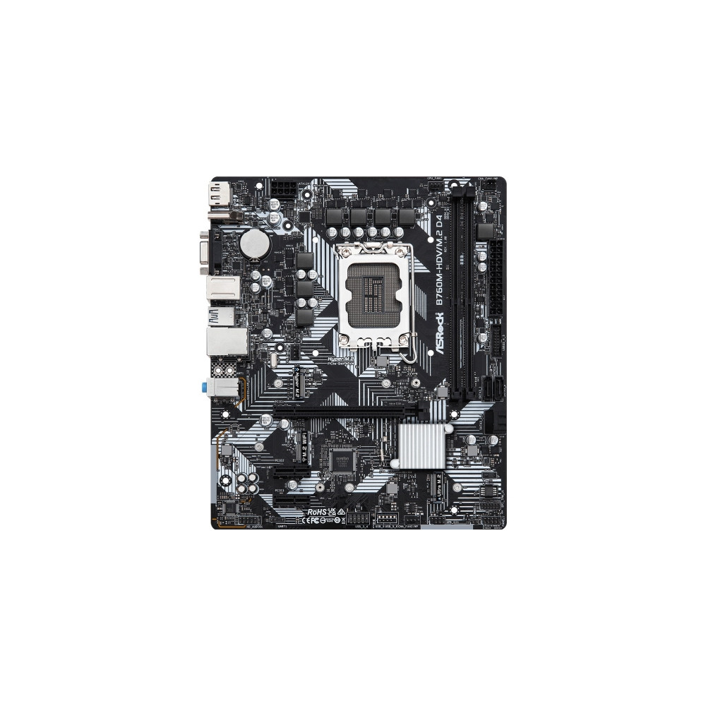 Produktbild för ASRock B760M-HDV/M.2 D4 - moderkort - micro ATX - LGA1700-uttag - B760
