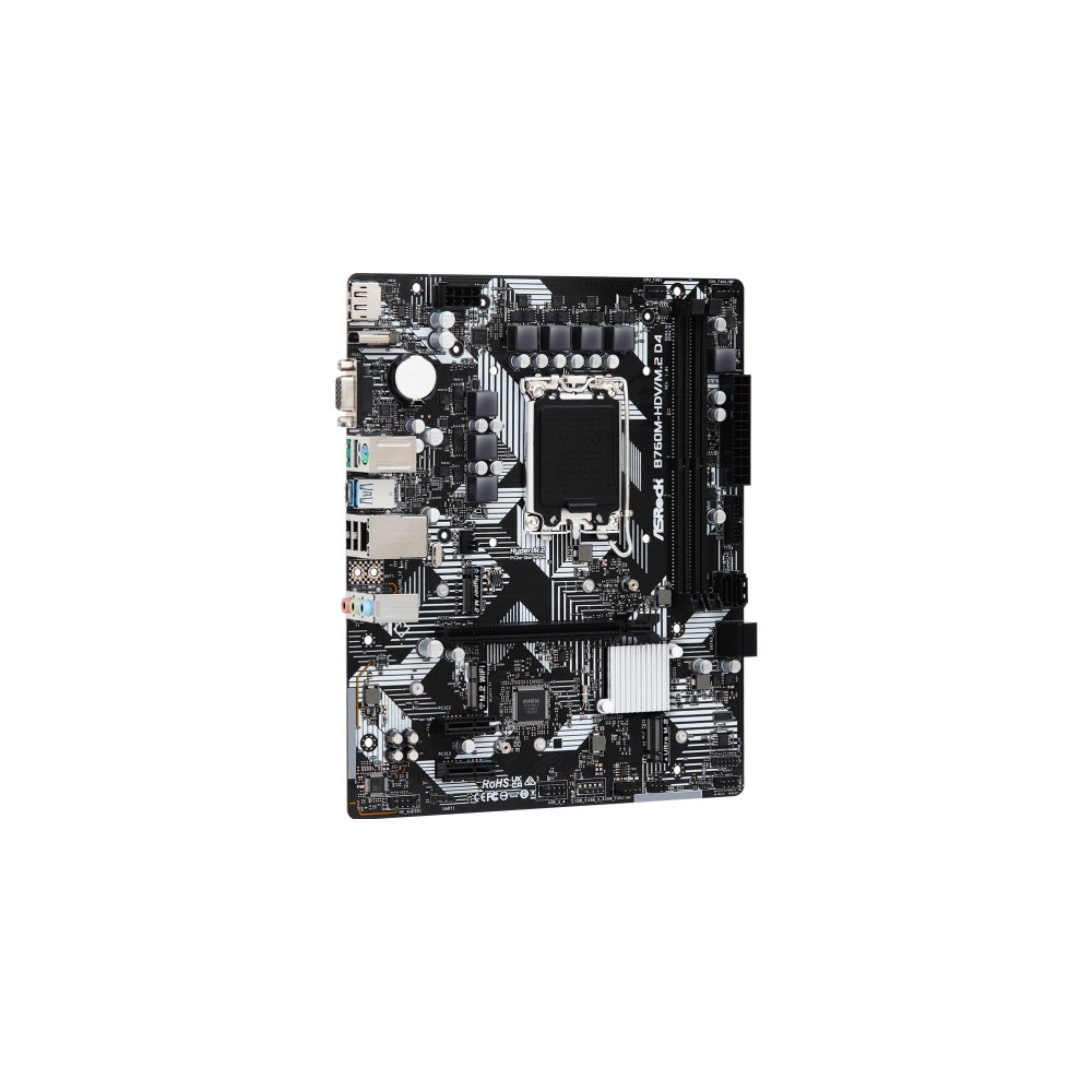 Produktbild för ASRock B760M-HDV/M.2 D4 - moderkort - micro ATX - LGA1700-uttag - B760
