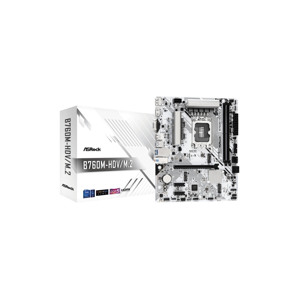 Produktbild för ASRock B760M-HDV/M.2 D4 - moderkort - micro ATX - LGA1700-uttag - B760