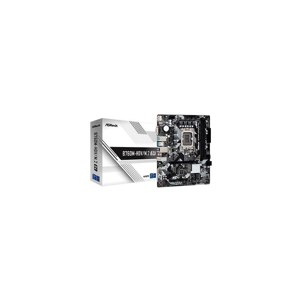 Produktbild för ASRock B760M-HDV/M.2 D4 - moderkort - micro ATX - LGA1700-uttag - B760