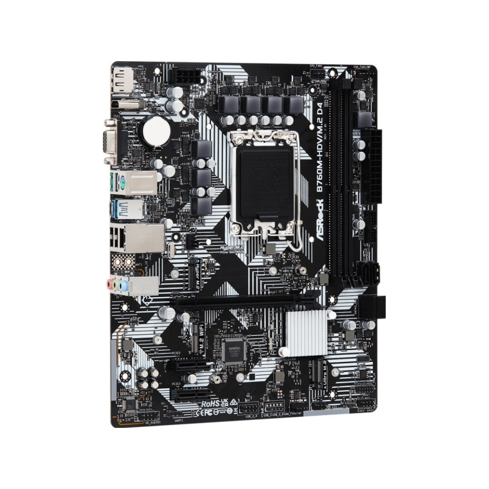 Produktbild för ASRock B760M-HDV/M.2 D4 - moderkort - micro ATX - LGA1700-uttag - B760