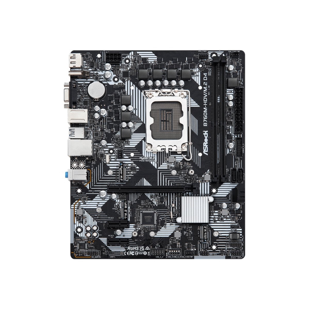 Produktbild för ASRock B760M-HDV/M.2 D4 - moderkort - micro ATX - LGA1700-uttag - B760