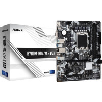 Produktbild för ASRock B760M-HDV/M.2 D4 - moderkort - micro ATX - LGA1700-uttag - B760