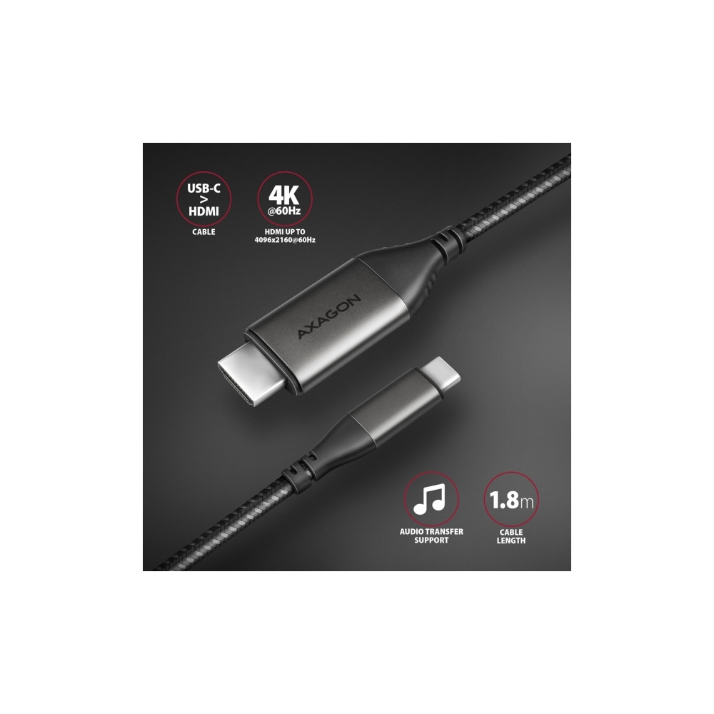 Produktbild för AXAGON RVC-HI2MC - videokort - USB-C / HDMI - 1.8 m