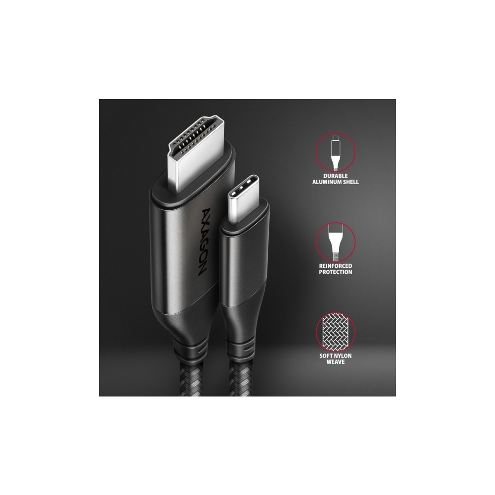 Produktbild för AXAGON RVC-HI2MC - videokort - USB-C / HDMI - 1.8 m