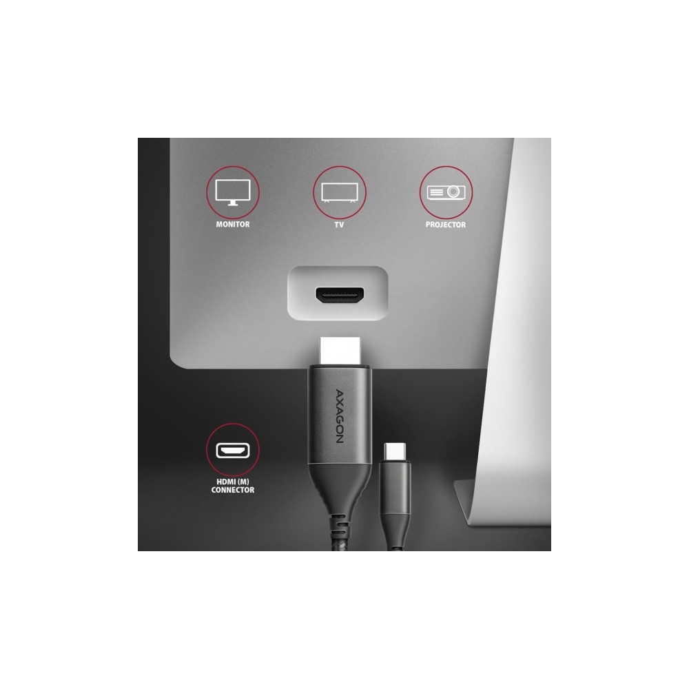Produktbild för AXAGON RVC-HI2MC - videokort - USB-C / HDMI - 1.8 m