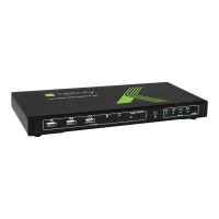 Produktbild för TECHly 4x1 USB HDMI KVM Switch 4Kx2K - omkopplare för tangentbord/video/mus/ljud/USB - 4 portar