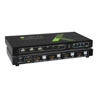 Produktbild för TECHly 4x1 USB HDMI KVM Switch 4Kx2K - omkopplare för tangentbord/video/mus/ljud/USB - 4 portar