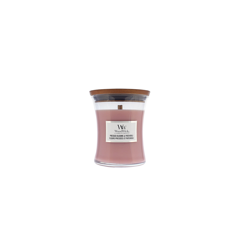 Produktbild för WoodWick Pressed Blooms & Patchouli scented candle with wooden wick 275 g