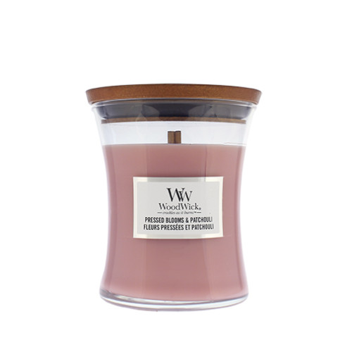 WoodWick WoodWick Pressed Blooms & Patchouli scented candle with wooden wick 275 g