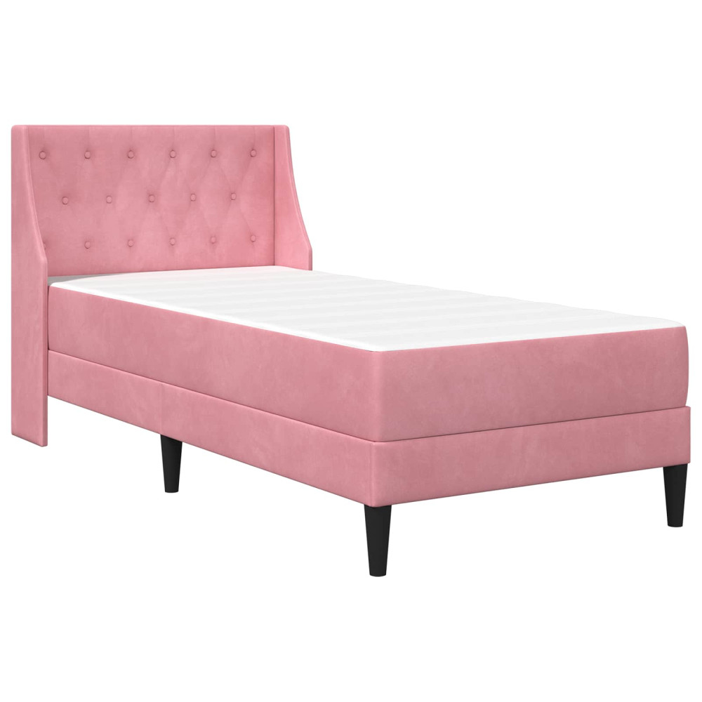 Produktbild för Sängram med madrass med madrass Rosa 80 x 200 cm Sammet