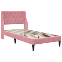 Produktbild för Sängram med madrass med madrass Rosa 80 x 200 cm Sammet