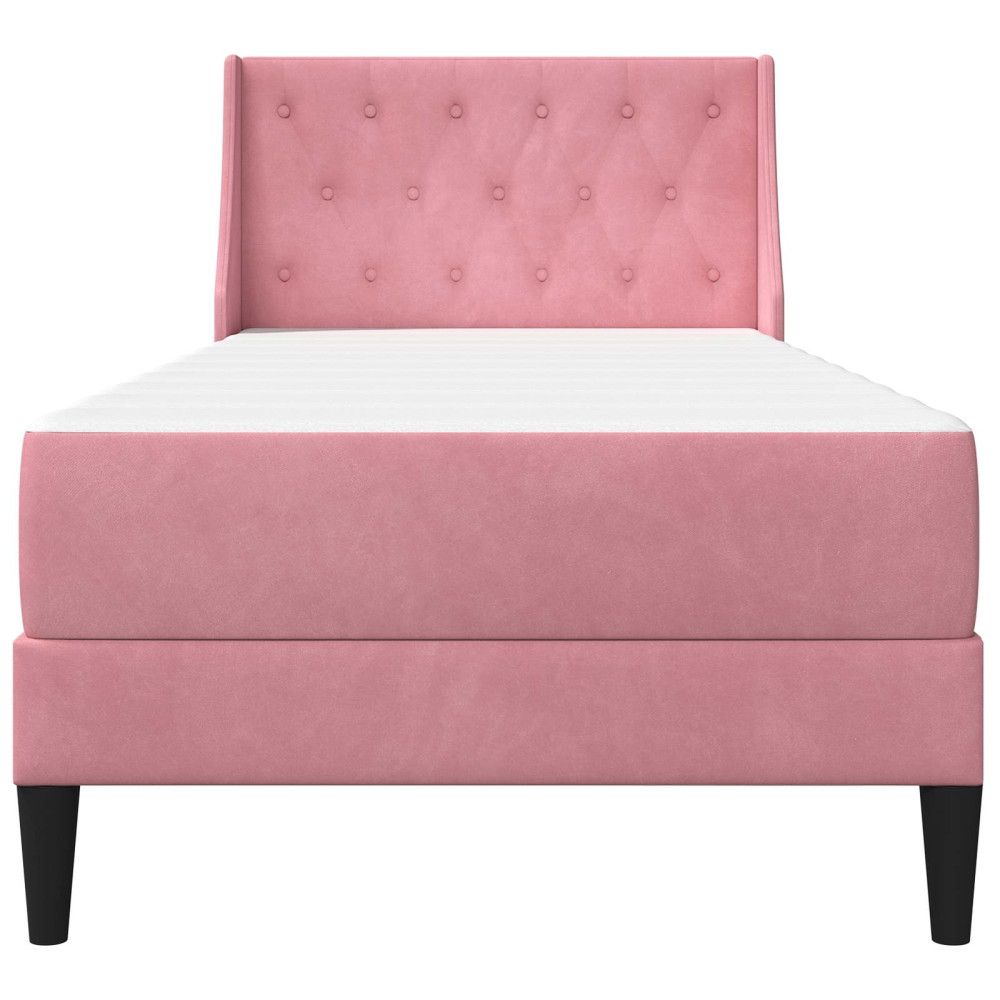 Produktbild för Sängram med madrass med madrass Rosa 80 x 200 cm Sammet