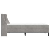 Produktbild för Sängram med madrass med madrass Ljusgrå 90 x 190 cm Sammet