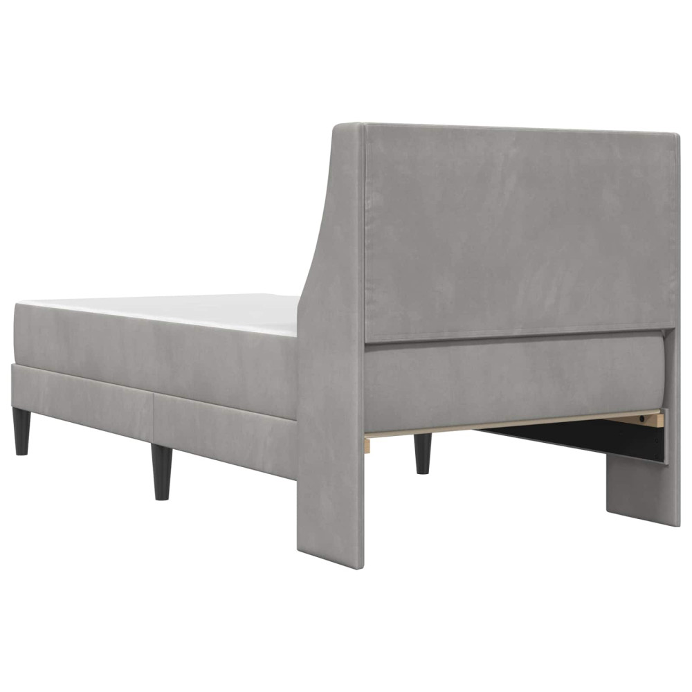 Produktbild för Sängram med madrass med madrass Ljusgrå 90 x 190 cm Sammet