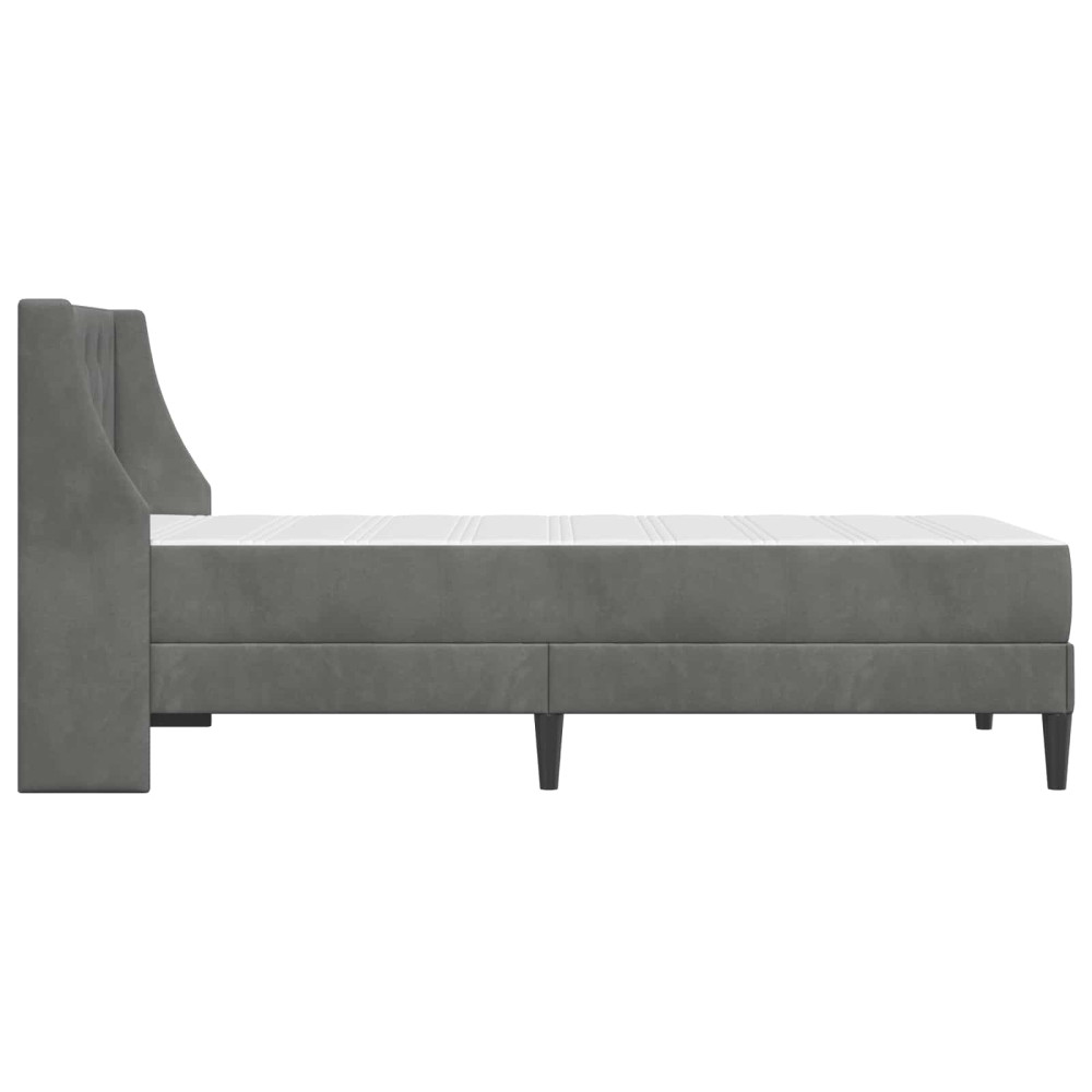 Produktbild för Sängram med madrass med madrass Mörkgrå 90 x 200 cm Sammet