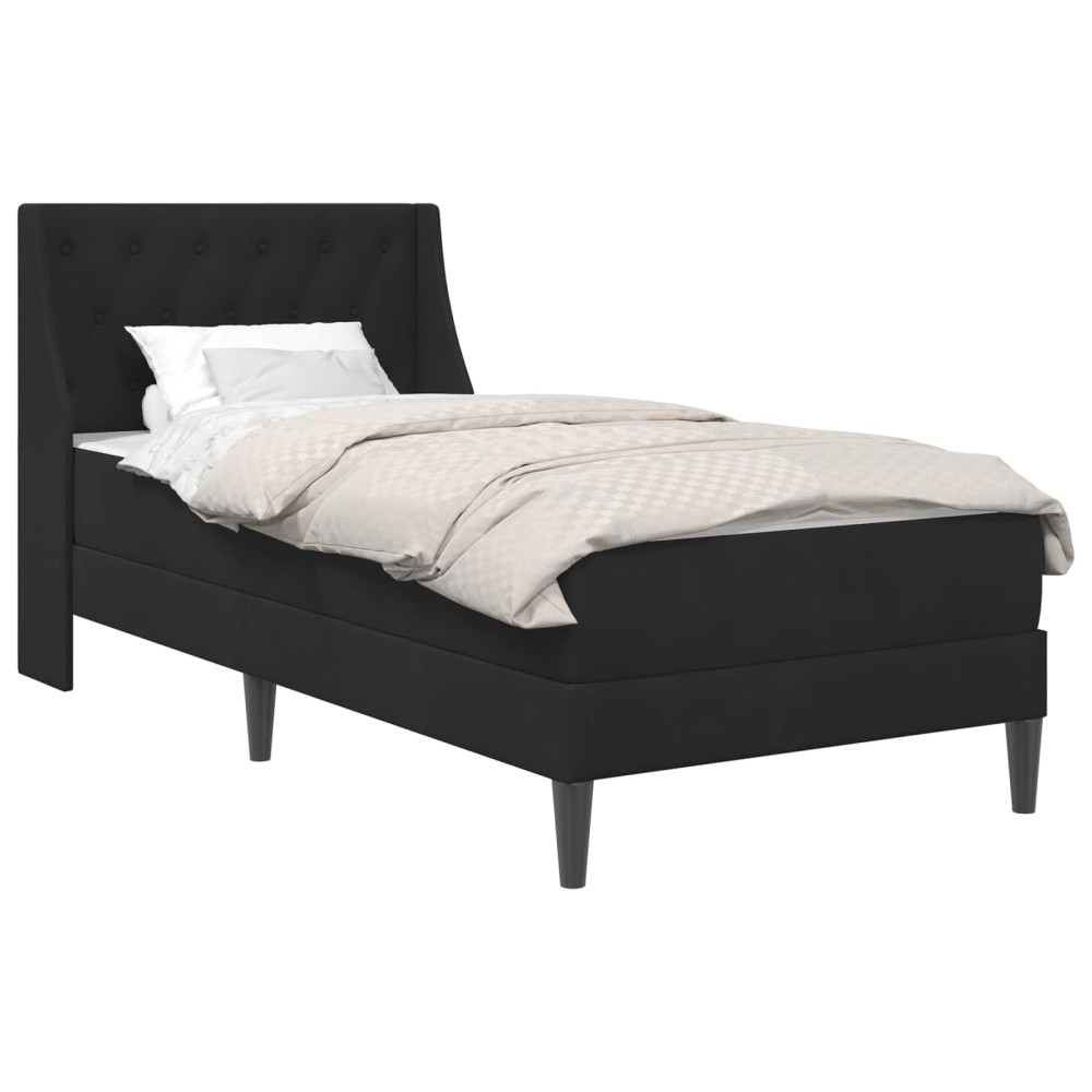 Produktbild för Sängram med madrass med madrass Svart 90 x 200 cm Sammet