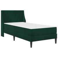 Produktbild för Sängram med madrass med madrass Mörkgrön 100 x 200 cm Sammet