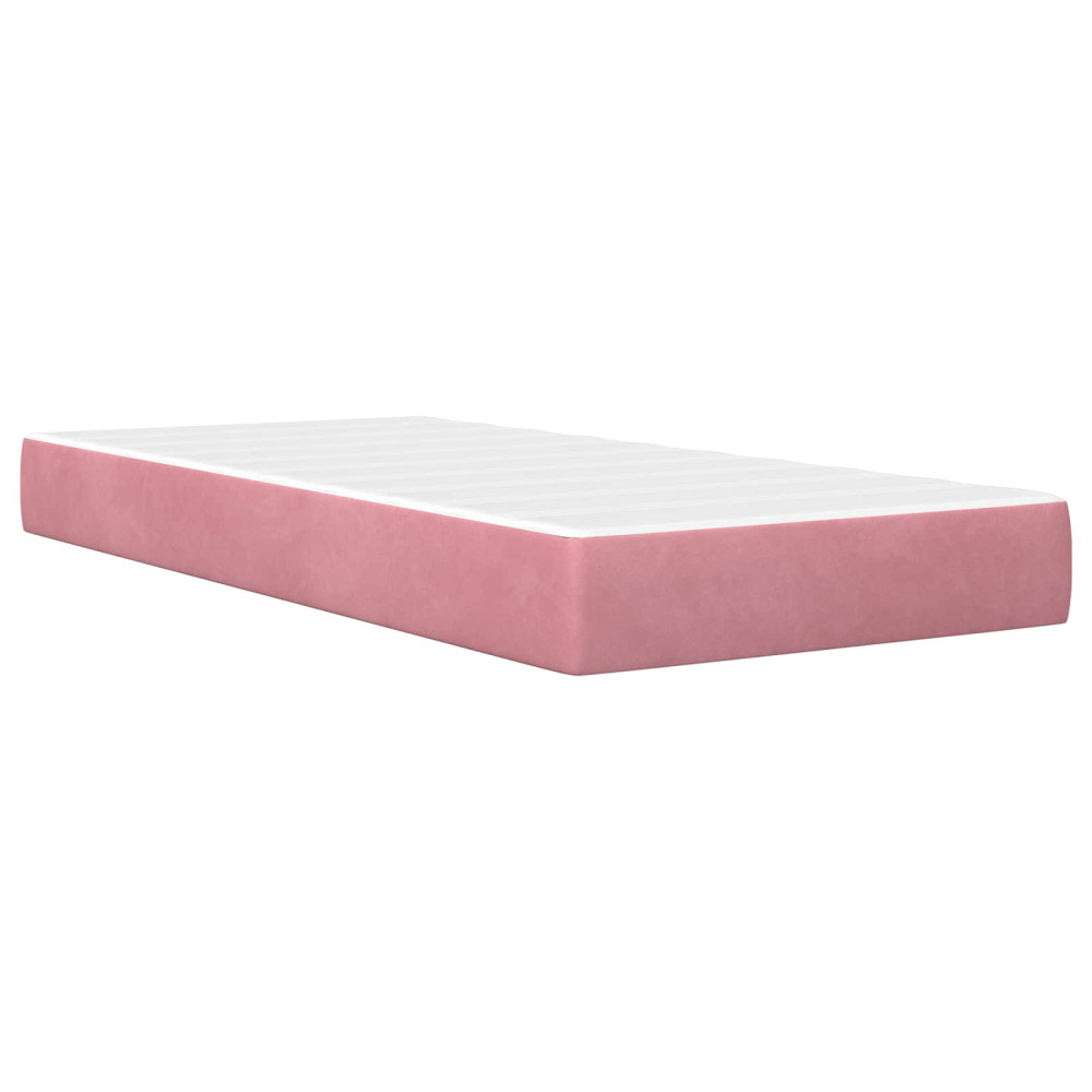 Produktbild för Sängram med madrass med madrass Rosa 100 x 200 cm Sammet
