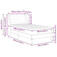 Produktbild för Sängram med madrass med madrass Svart 100 x 200 cm Sammet