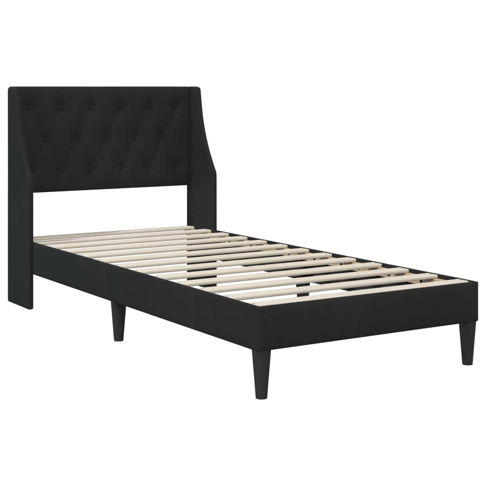 Produktbild för Sängram med madrass med madrass Svart 100 x 200 cm Sammet