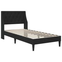 Produktbild för Sängram med madrass med madrass Svart 100 x 200 cm Sammet