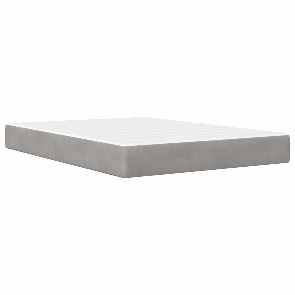 Produktbild för Sängram med madrass med madrass Ljusgrå 120 x 200 cm Sammet