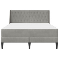 Produktbild för Sängram med madrass med madrass Ljusgrå 120 x 200 cm Sammet