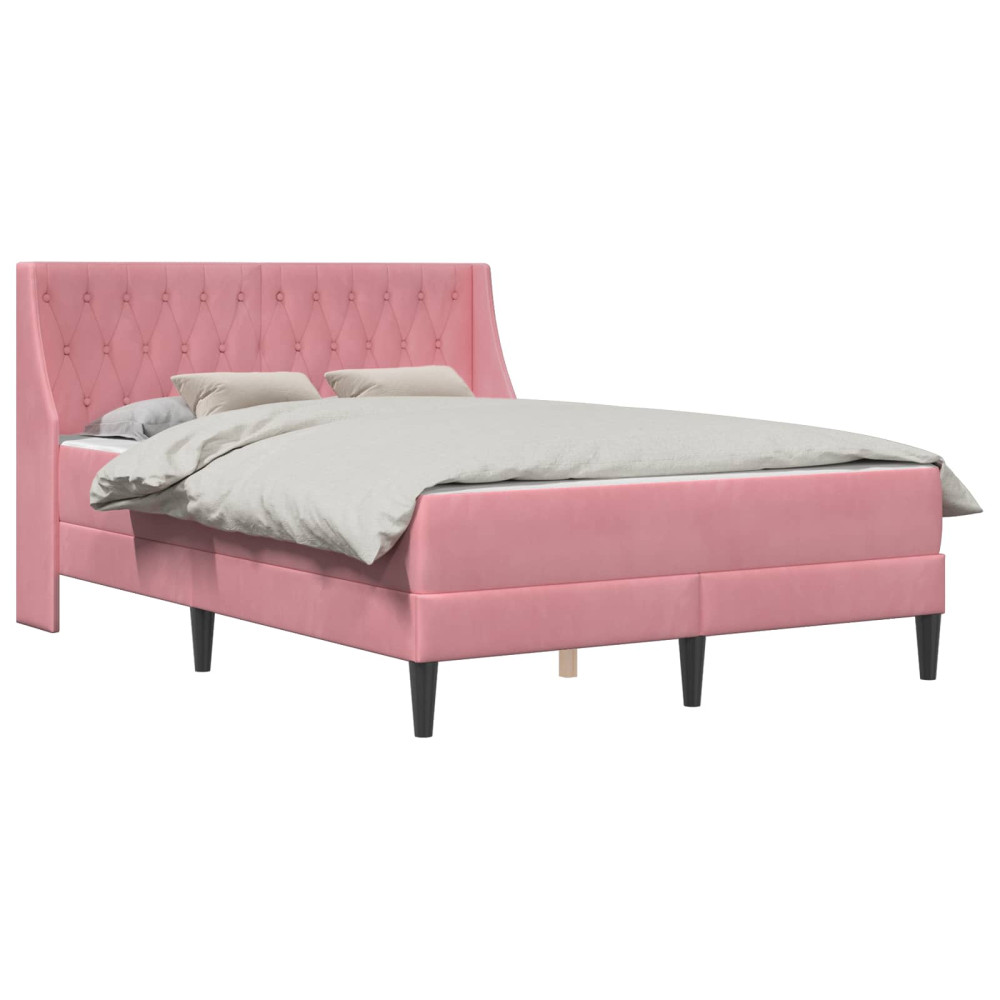 Produktbild för Sängram med madrass med madrass Rosa 120 x 200 cm Sammet