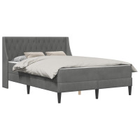 Produktbild för Sängram med madrass med madrass Mörkgrå 140 x 190 cm Sammet