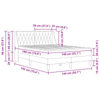 Produktbild för Sängram med madrass med madrass Svart 140 x 190 cm Sammet