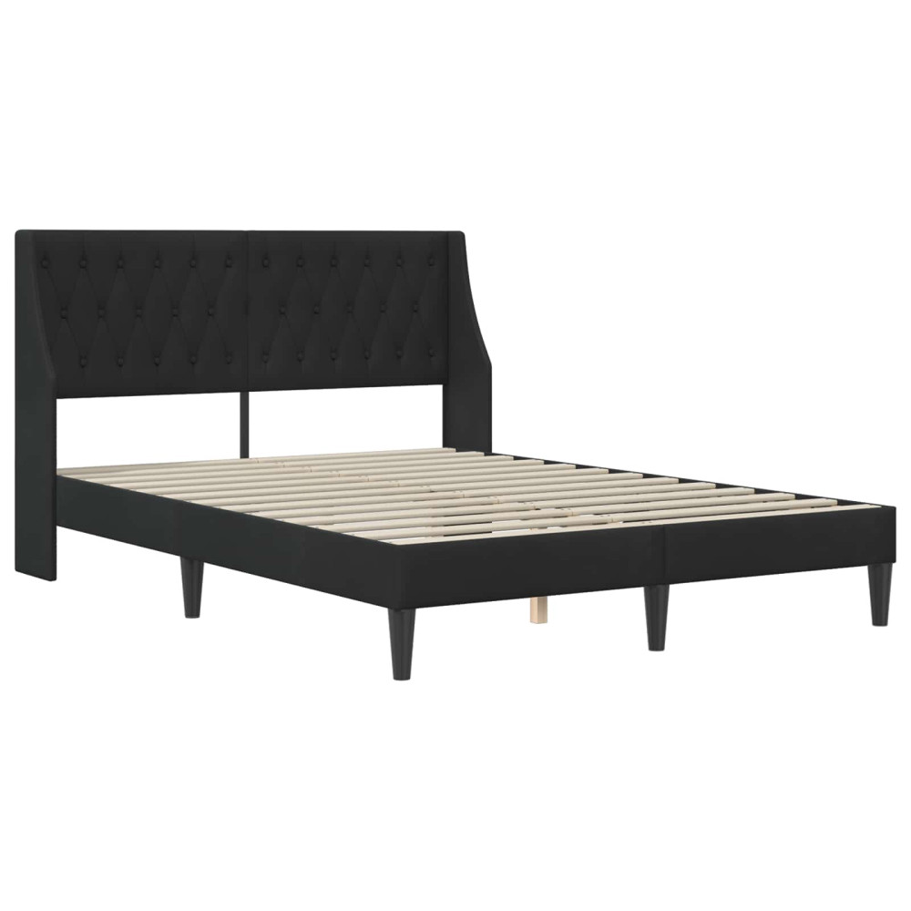 Produktbild för Sängram med madrass med madrass Svart 140 x 190 cm Sammet